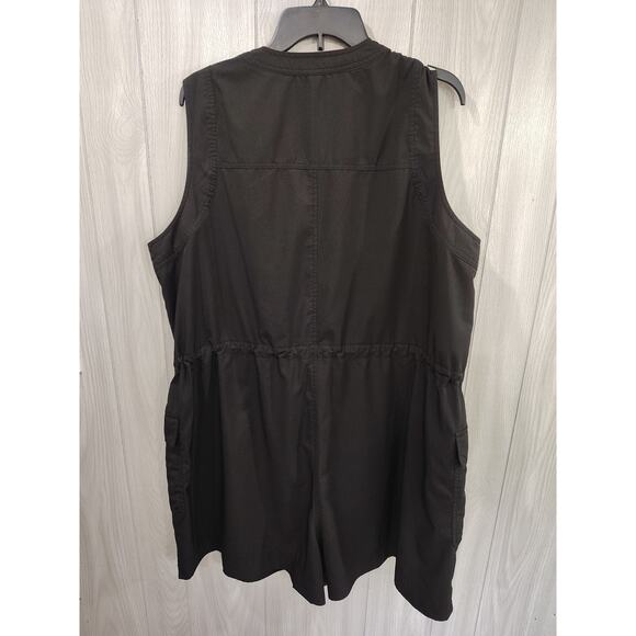 Women Stretch Tech Dry Quick Romper Black 2X Gothic Alternative Festival Plus - Picture 2 of 8